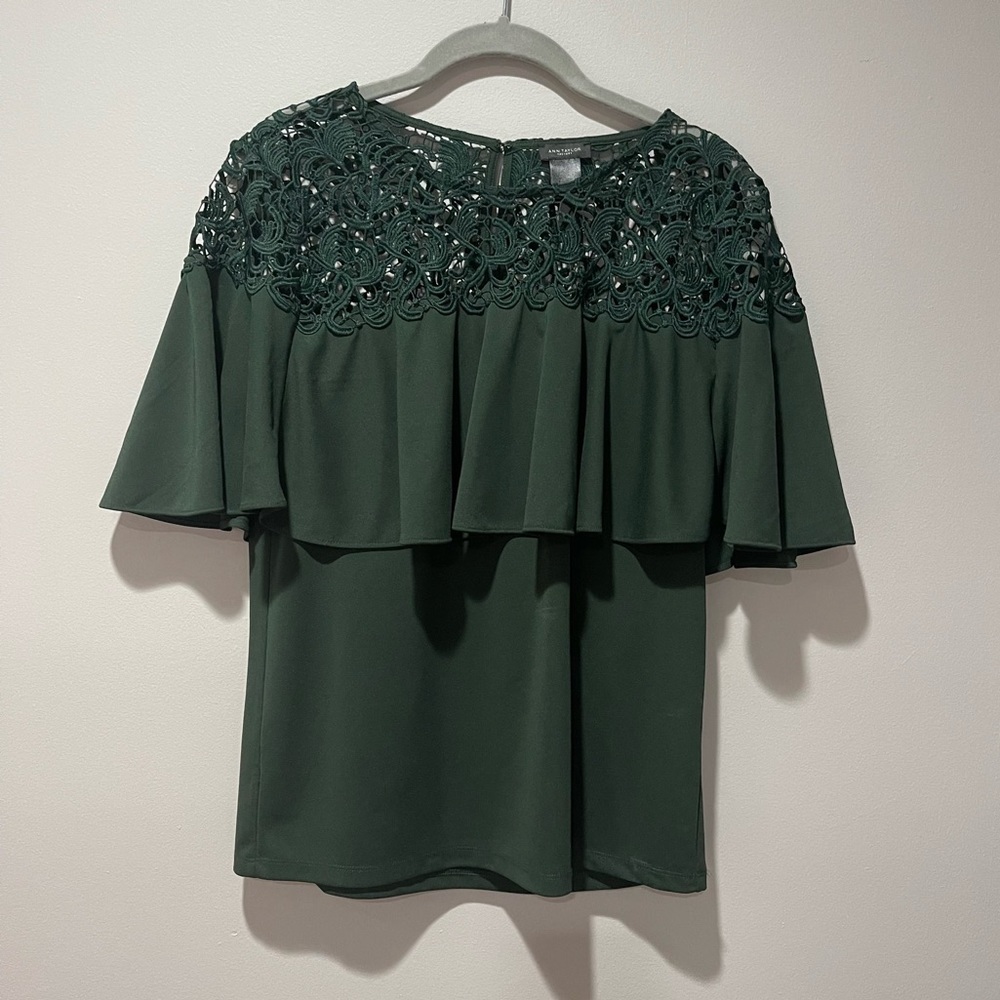 Ann Taylor Dark Green Blouse